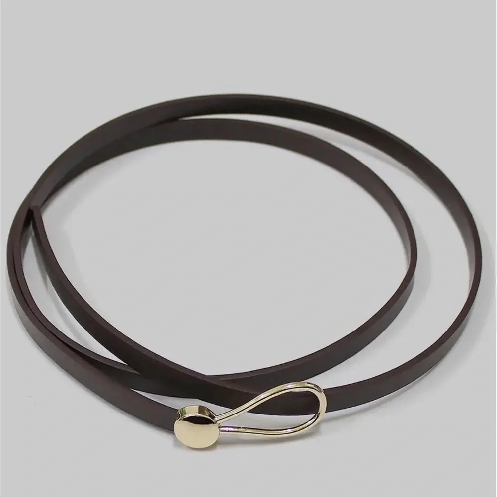 Gold Loop Pull Thru Skinny Belt